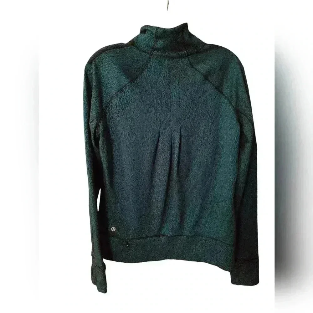 Lululemon Rush Hour 1/2 Zip Running Luon Spray Jacquard Shocking Blue Black - Picture 4 of 4